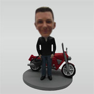Custom man and Motorcycle bobbleheads