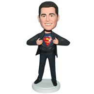 Custom  superman in black suit bobble head