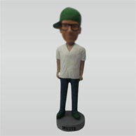 Custom white shirt bobblehead doll