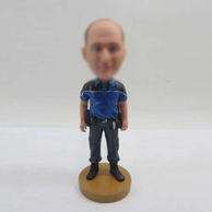 Personalized custom man with black boots bobbleheads