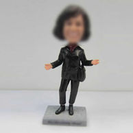 Personalized custom black bag female bobbleheads