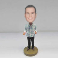 Personalized custom happy man bobbleheads