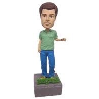 Personalized custom man in casual wear bobbleheads