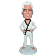 Custom  glasses man in taewond uniform bobblehead