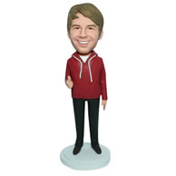 Custom leisure man in red tops  bobble head