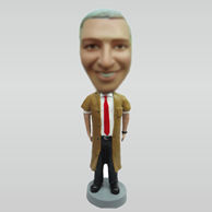 Custom red tie male bobble heads