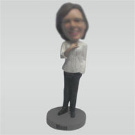 Custom casual feman bobble head