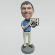 Custom Man hold photo frame bobbleheads