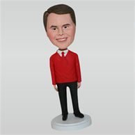 Man in red sweater custom bobbleheads